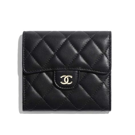 chanel small gold metal wallet